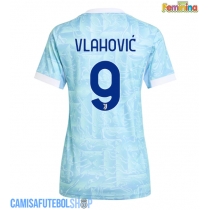 Camisa de time de futebol Juventus Dusan Vlahovic #9 Replicas 2º Equipamento Feminina 2025-26 Manga Curta